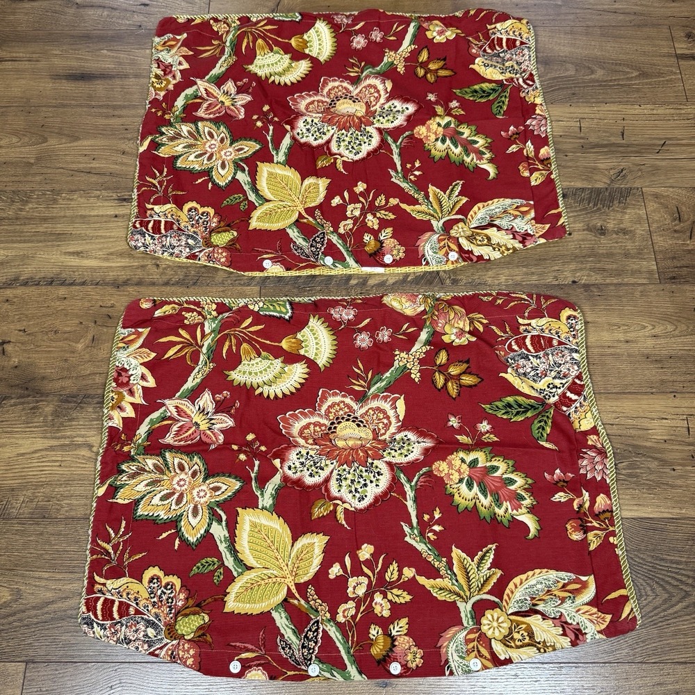 Bay Linens Dianne Morris Murano Shams Standard Set of 2 Jacobean Floral Wicker
